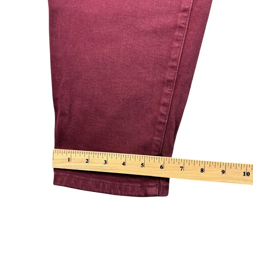 Michael Kors Pants Women's 16 Red Selma Skinny Ankle Merlot High-Rise Cotton NWT